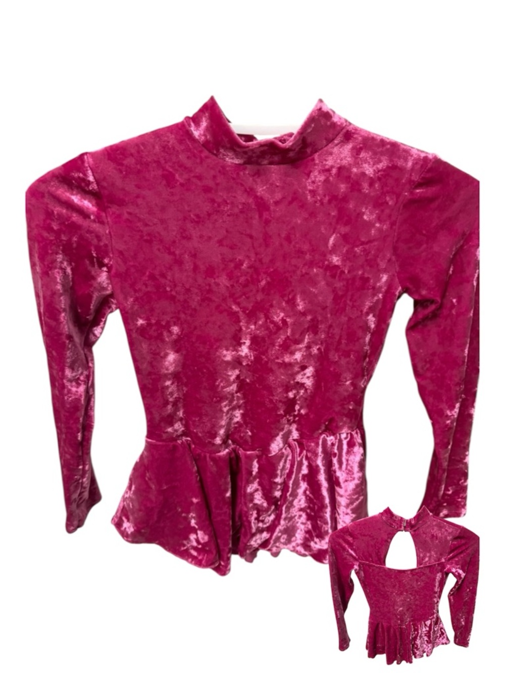 Vintage Dance/Skate/Gymnastics dress Velvet- Deep Fuchsia